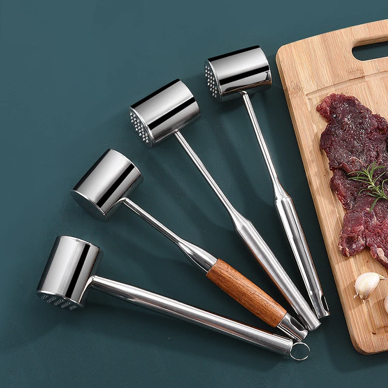 Loose Meat Hammer Double-Sided Checkered Beef Tenderizer Stainless Steel Loose Tenderizers Portable Meat Beat Kitchen Gadgets