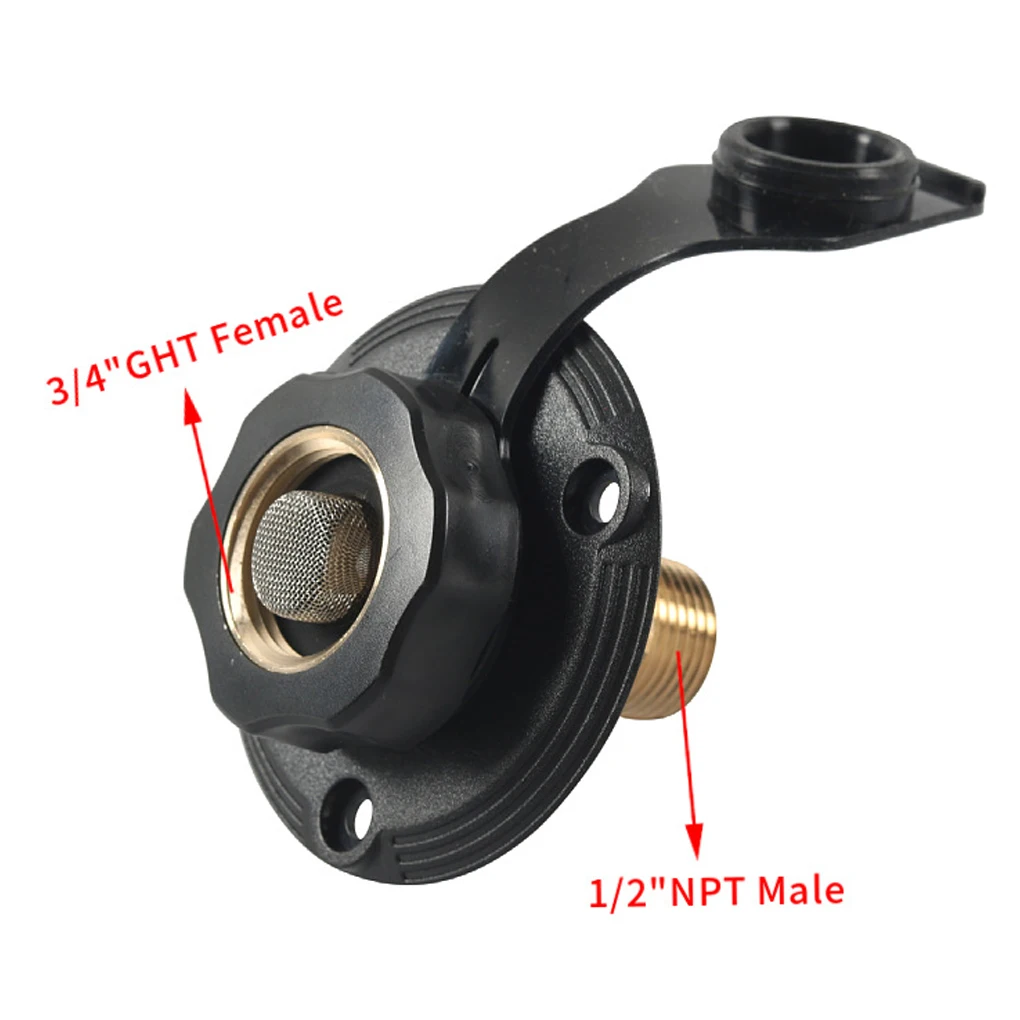 

Brass RV Water Connection Inlet With Check Valve RV Water Fill Inlet Water Fill Inlet Check Valve Flange Hose For RV Caravans