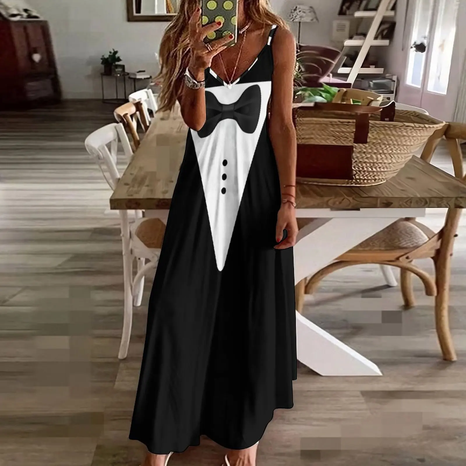 Tuxedo T-Shirt - Tux Tee Sleeveless Long Dress women's dresses luxury prom dresses 2025 Dress