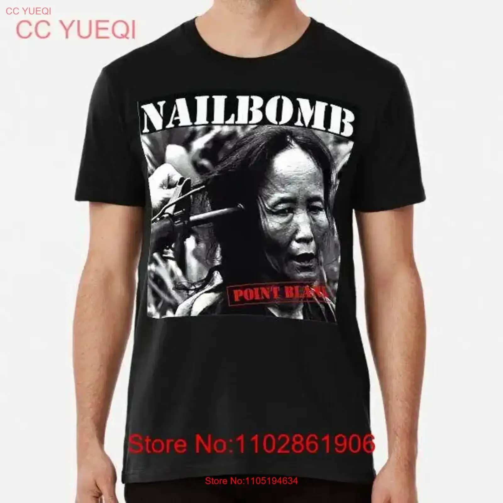 Nuevo diseño especial Nailbomb Point en blanco hecho en EE. UU. Camiseta talla S 5XL vintage lavado ligeramente homme elegante streetwear gráfico