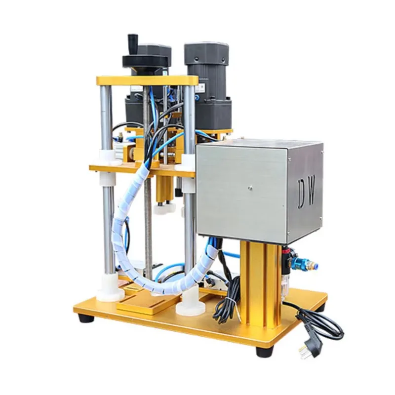

Semi Automatic Plastic Glass Bottle Table Desktop Flip Top Trigger Spray Cap Twist off Pump Press 4-wheel Screw Capping Machine