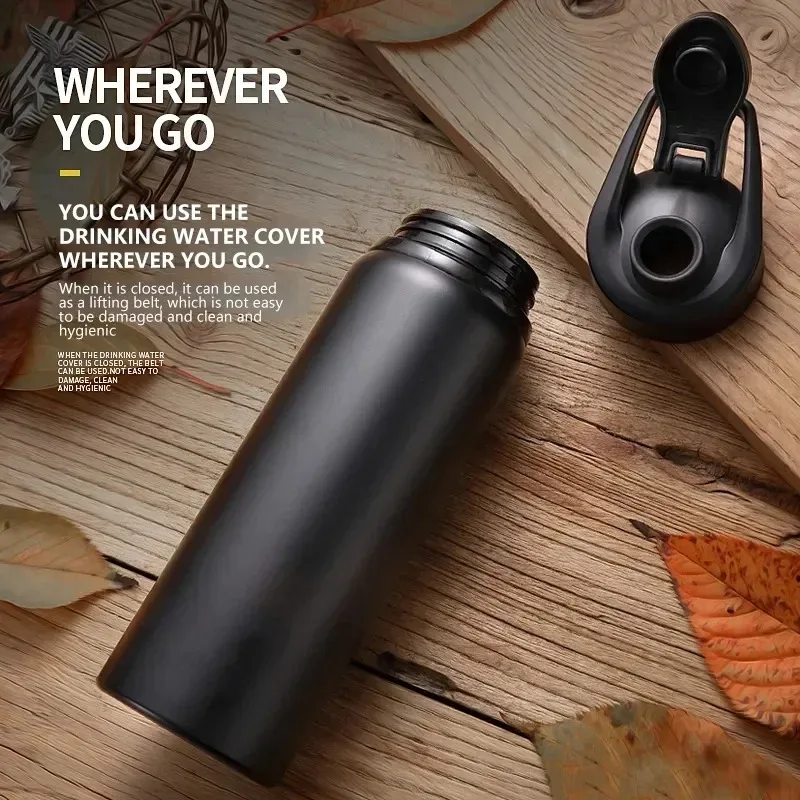 1-3PCS Stylish Portable Stainless Steel  Sports Water Bottle Leisure Bike Riding Drinking Water Bottle Outdoor Sport Travel Cup