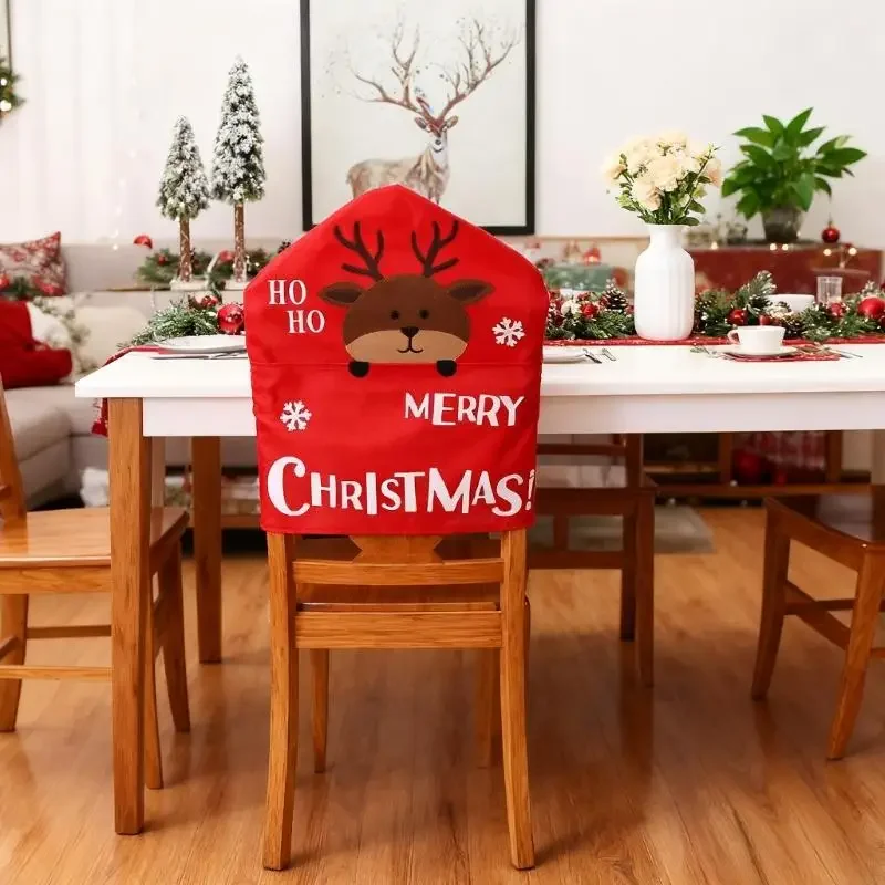 Christmas Santa Soft Chair Cover Universals Size Machine Washable for Home Office Christmas Party Decoration Y5GB 5