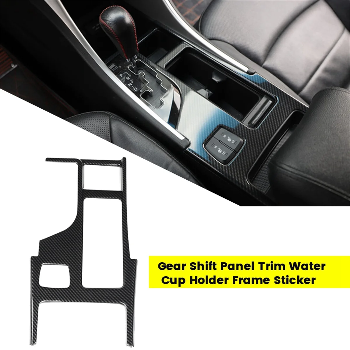 Car Central Gear Shift Panel Trim Water Cup Holder Frame Sticker for Hyundai Sonata 2010-2015 Interior Decal Cover LHD