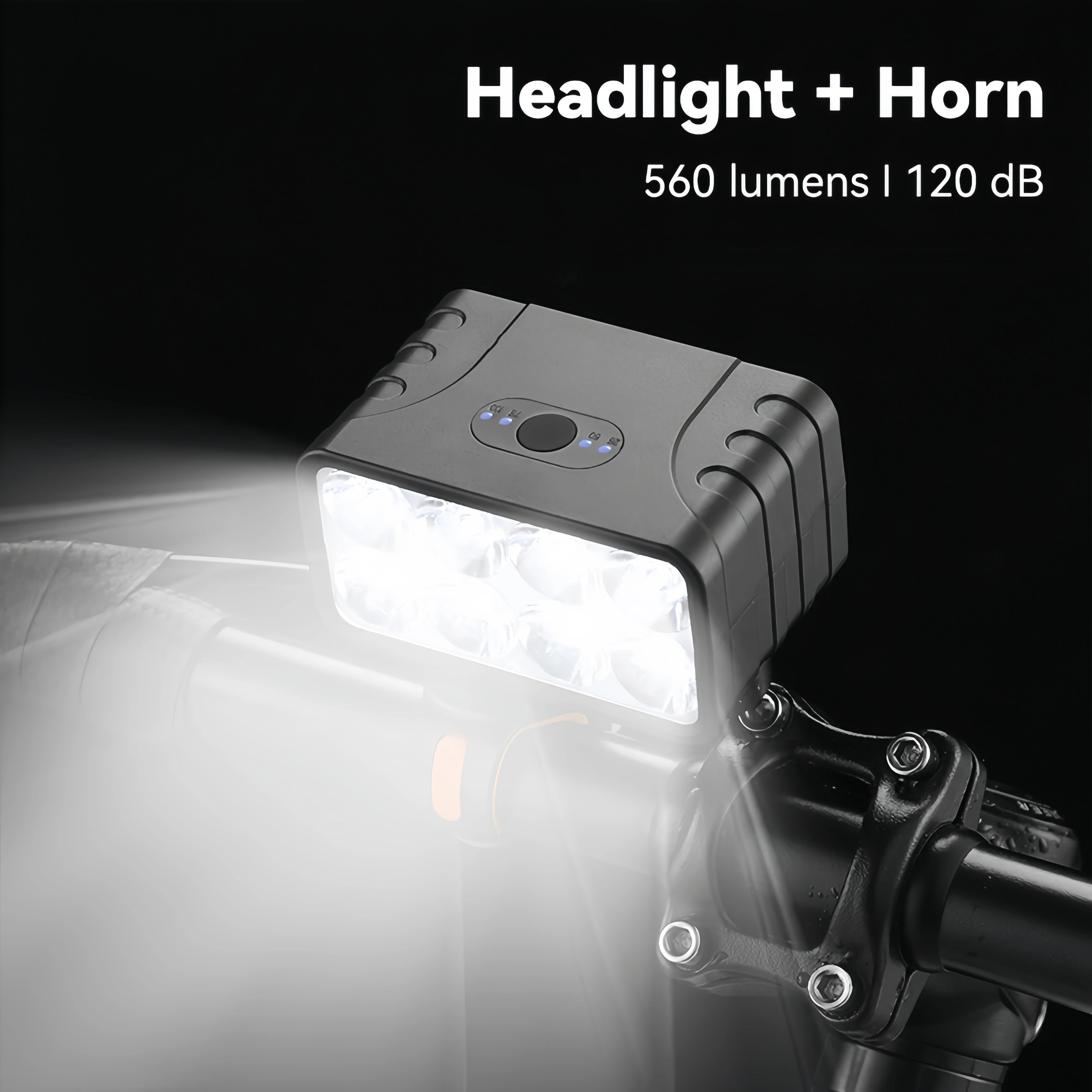 Bicycle front light eight-lamp horn lamp 2-in-one horn strong light USB-C waterproof flashlight 5 mode of bicycle accessories