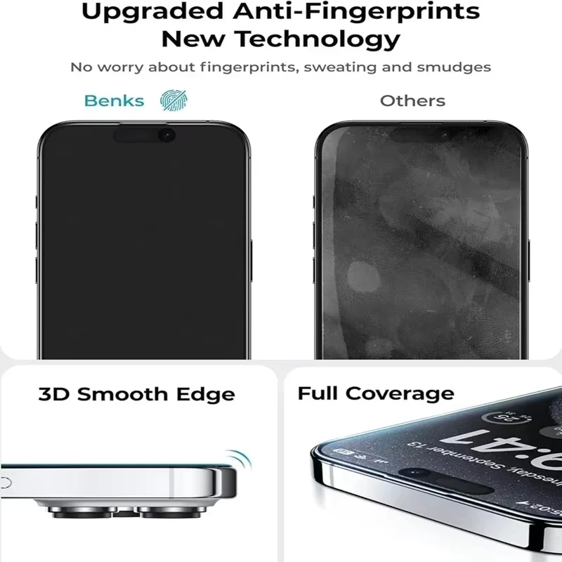 3 قطعة واقي شاشة سهل التركيب خالي من الغبار Oleophobic لهاتف iPhone 17 13 12 11 14 16 15 Pro Max XS X XR زجاج الخصوصية غير اللامع #4