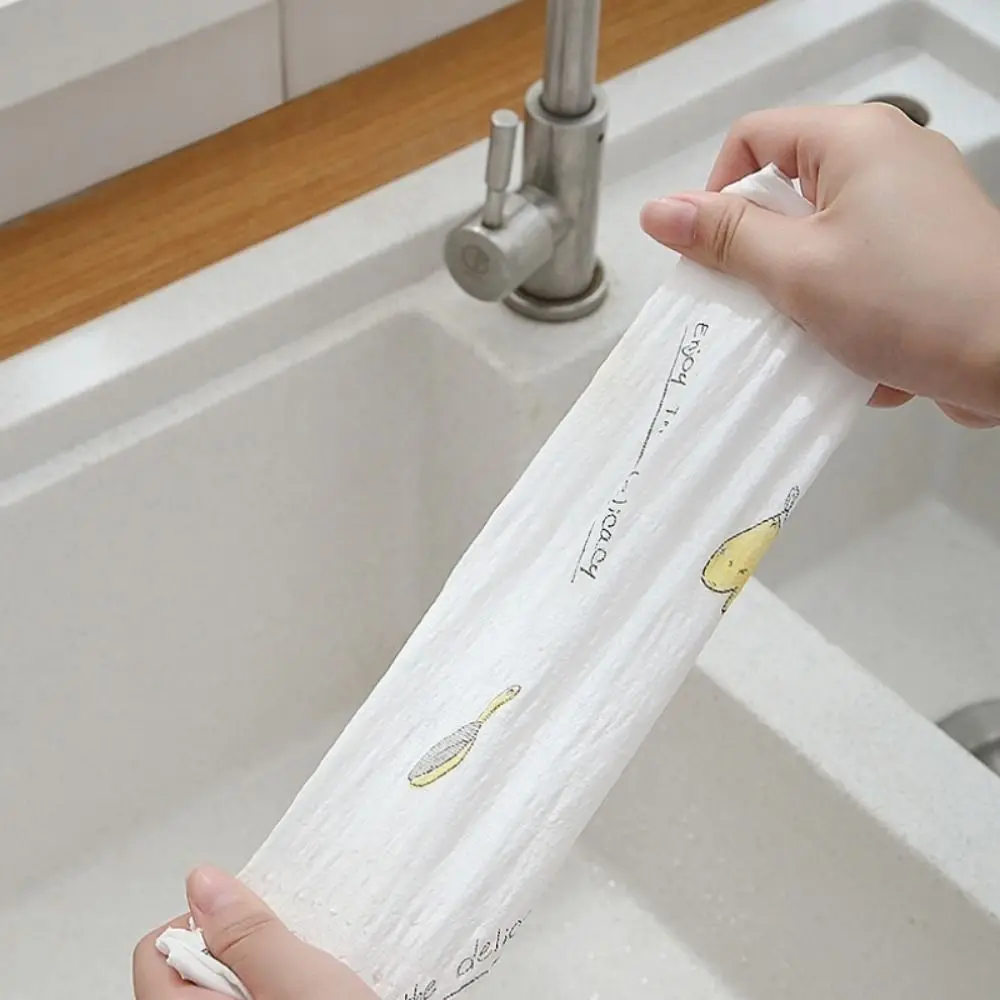 1Roll/400Sheets Non-woven Fabric One-Time Dishcloth Thickened Dry Wet Dual-Use Disposable Lazy Cleaning Rags Washable Reusable