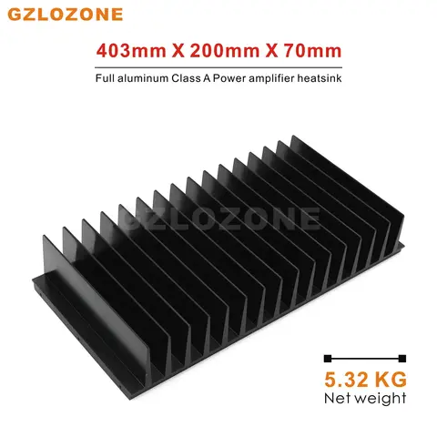 1 PCS Full Aluminum Heat Sink Class A Power Amplifier Heatsink For PASS A5 (No Hole) 403mm*200mm*70mm