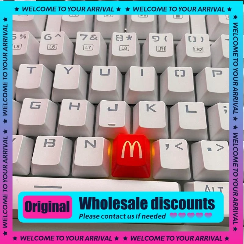 Fast food restaurant keycap M pattern golden arch mechanical keyboard single personalized translucent R4 high ABS material