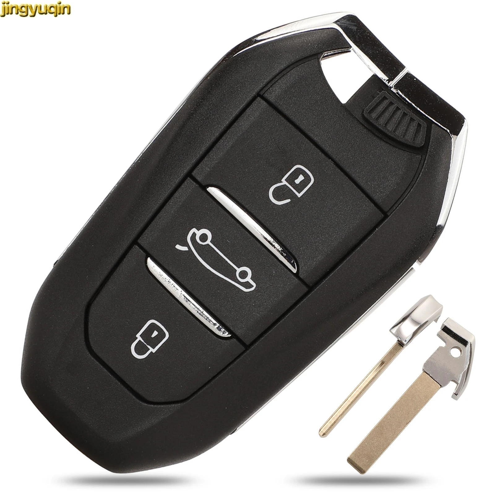 

Jingyuqin Remote Smart Car Key Fob Shell For Peugeot 308 508 For Citroen C4 DS4 DS5 HU83 VA2 Blade 3 Buttons Key Case