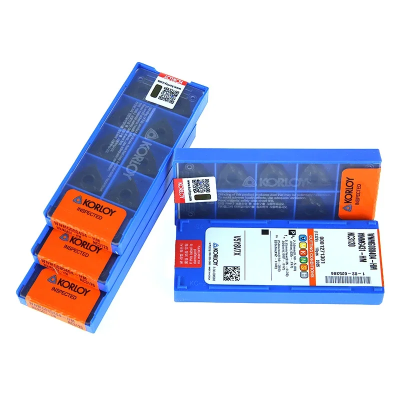 Imagem -03 - Korloy Cnc Carboneto Torneamento Insere 100 Original Wnmg060404-hm Wnmg080404-hm Wnmg080408-hm Nc3030 Nc3120 Pc9030 10 Pcs