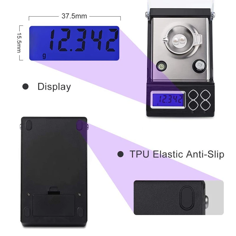 High Precision Digital Milligram Pocket Scale 50G/0.001G Lab Analytical Balances Scale High Sensitivity Weighing Pans