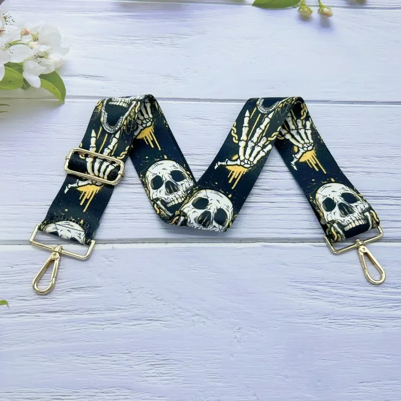 Elementos temáticos de Halloween Cross Border, accesorios de equipaje con correas de hombro que se pueden reemplazar y ajustar, 5cm