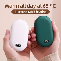 2 In 1 Pebble 10000mAh Hand Warmer Quick Heating Double-sided Mini Pocket Warmer Electric USB Rechargeable Mobile Power Bank