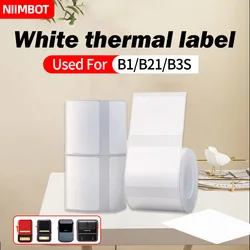 NIIMBOT B1/B21/B3S/B203 Label printing paper White thermal adhesive sticker Waterp label 1-2 rollsroof food commodity prices