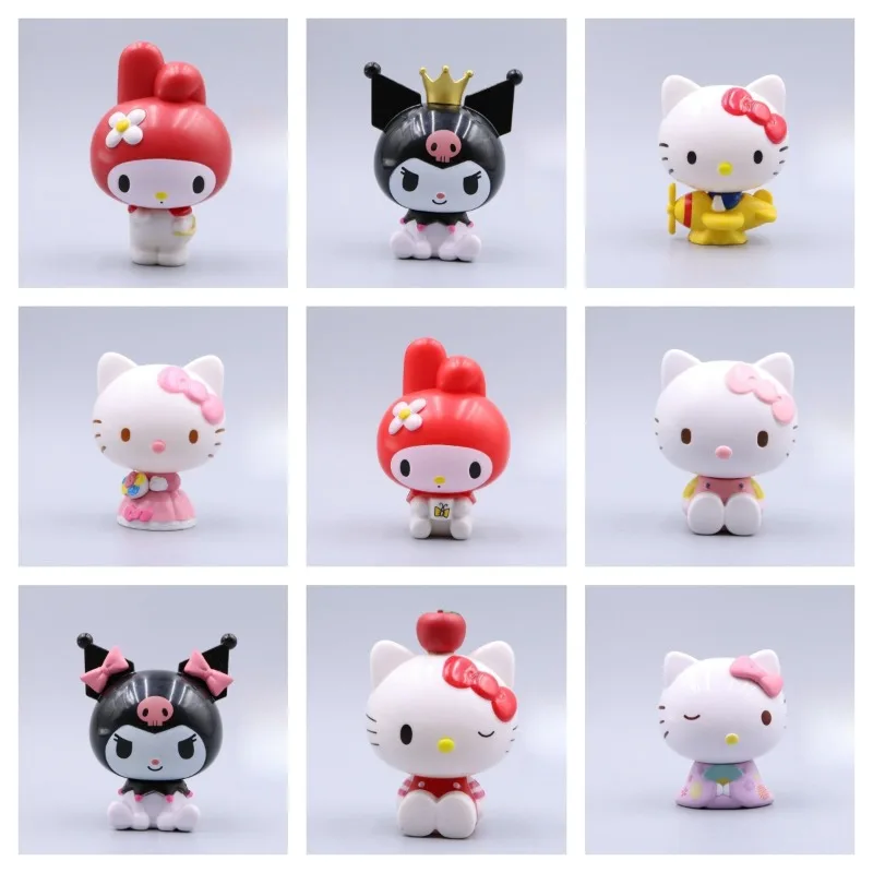 

Kawaii Hello Kitty Big Head Doll Cute Cartoon Baking Cake Scene Desktop Accessories Travel Women Supplies Student Gift Wholesale