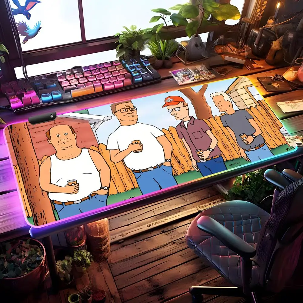 

King Of The Hill Mouse Pad RGB Gaming Mouse Pad Desk Mat HD Gamer Large LED Light XXL MousePads