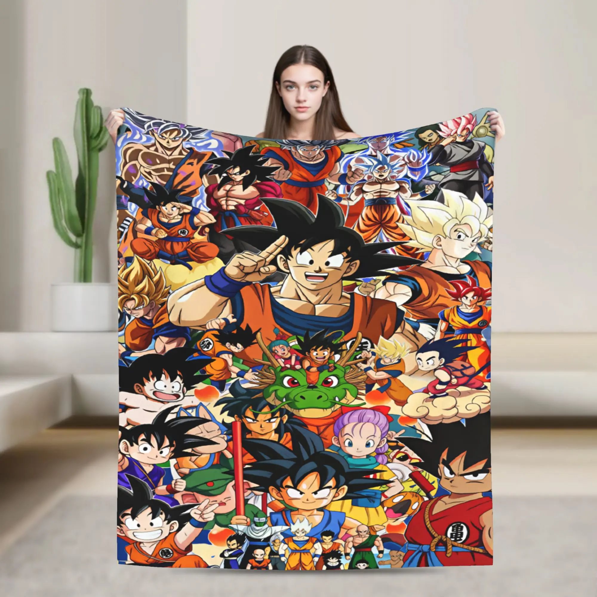 Anime D-Dragons B-Balls  Blanket  Travel Flannel Throw Blanket For Home Decor Soft Customized Quality Bedspread Gift