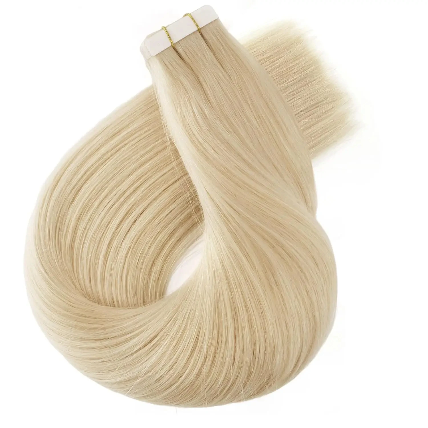 Brazilian Remy 100% Human Hair Tape In Hair Extensions Blonde #613 Straight PU Seamless Skin Weft Tape In 16-26 Inch 20P/40P/60P