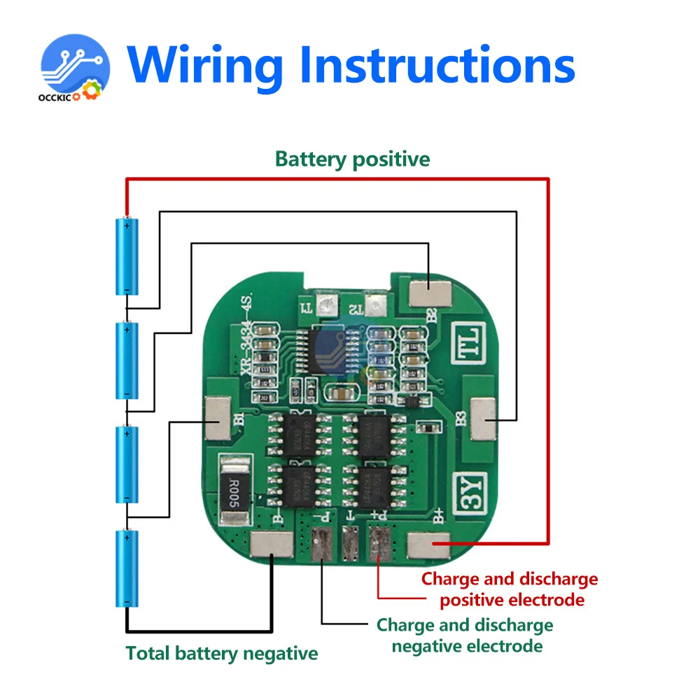 BMS 4S 8A 14.8V 16.8V 18650 li-ion batteria al litio carica scheda di protezione Power Bank Monitor BMS 4S 8A PCB per utensili elettrici