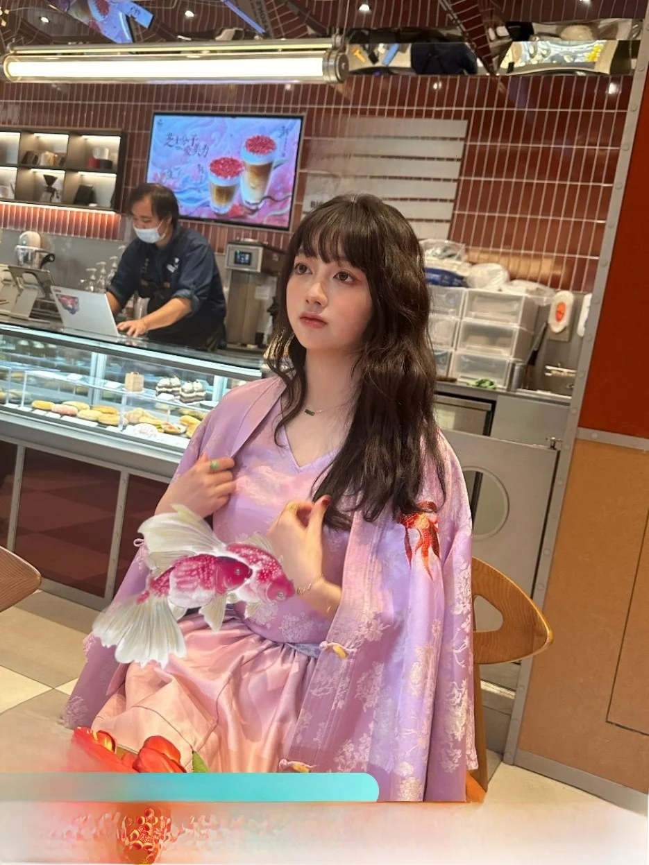 

Шелковое кимоно Limited Edition Purple Koi Fi National Sle, женская модная верхняя одежда, весенняя коллекция, для женщин 25-35 лет