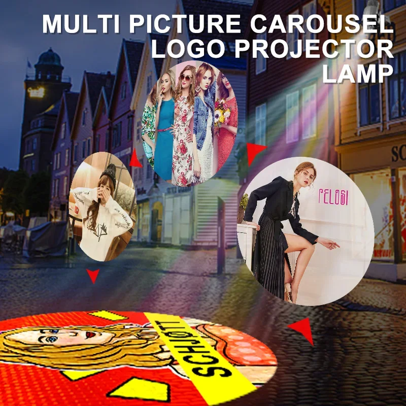 Outdoor Waterproof Build Wall 40W Laser Custom Logo Floor Image Projection Door Welcome 4 Gobo Projector Led Advertising Light