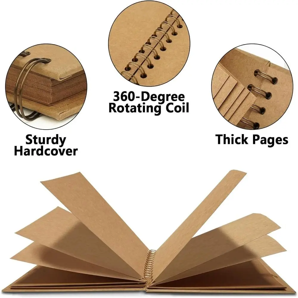 Collect Book Kraft Paper Scrapbook Creative Graffiti Photo Album Multifunction Simple Commemorative Album Wedding Photo