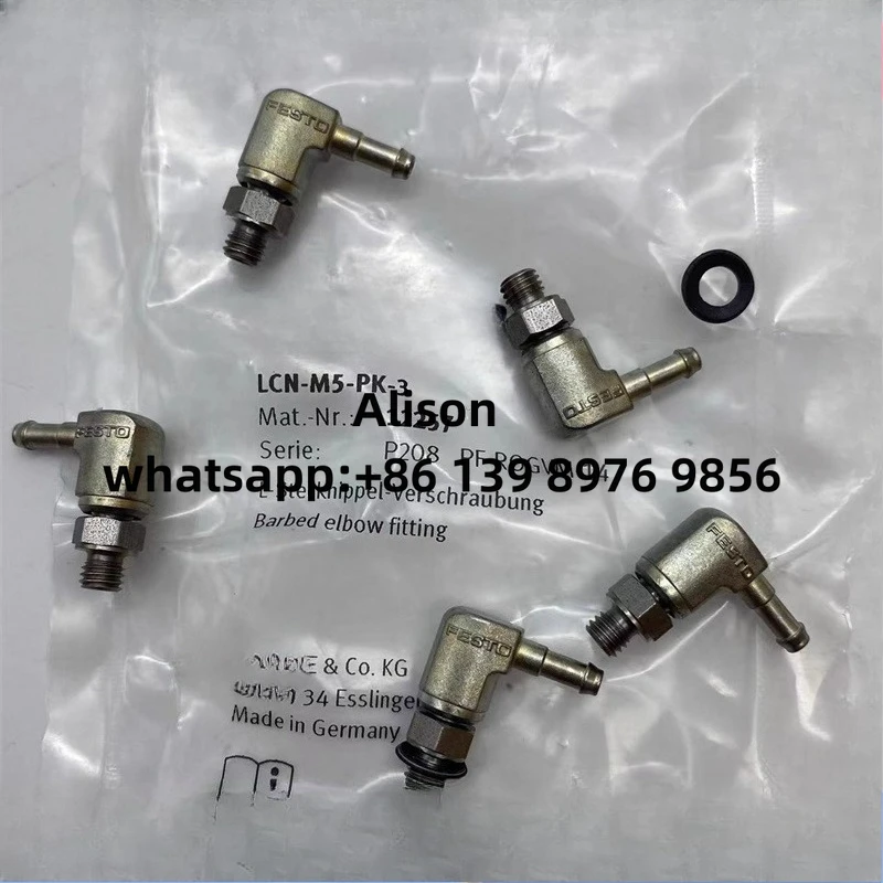 

5Pc Pneumatic L-type barb connector LCN-M5-PK-2 19523 LCN-M5-PK-3 12257 LCN-M5-PK-4 12258