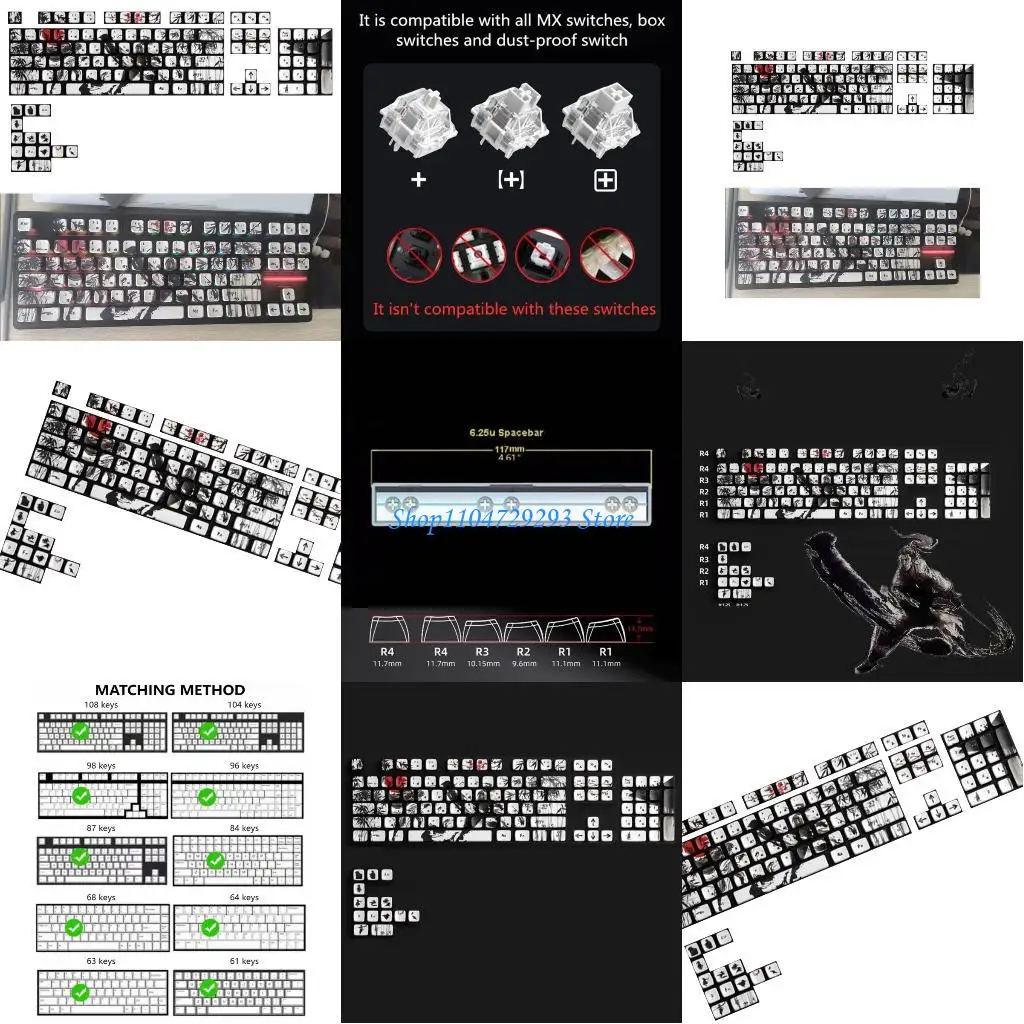 

Y2GD 118Key Vintages Puddings Translucent Keycaps Dye Sublimations PBT PC Materials