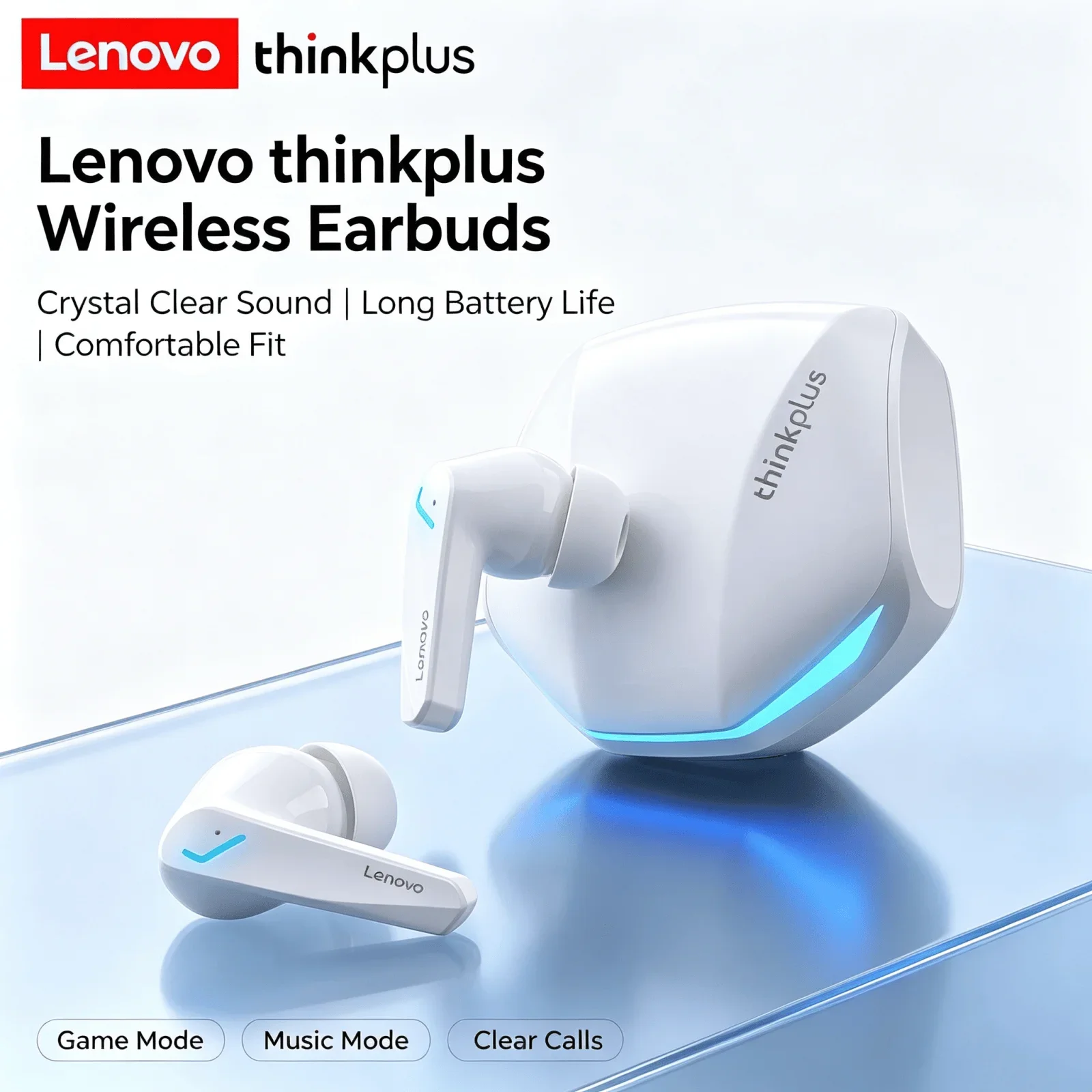 Lenovo GM2 Pro Earphones Wireless Bluetooth Low Latency Gaming Headsets HIFI Stereo Bass Earbuds With Mic For Sports Running