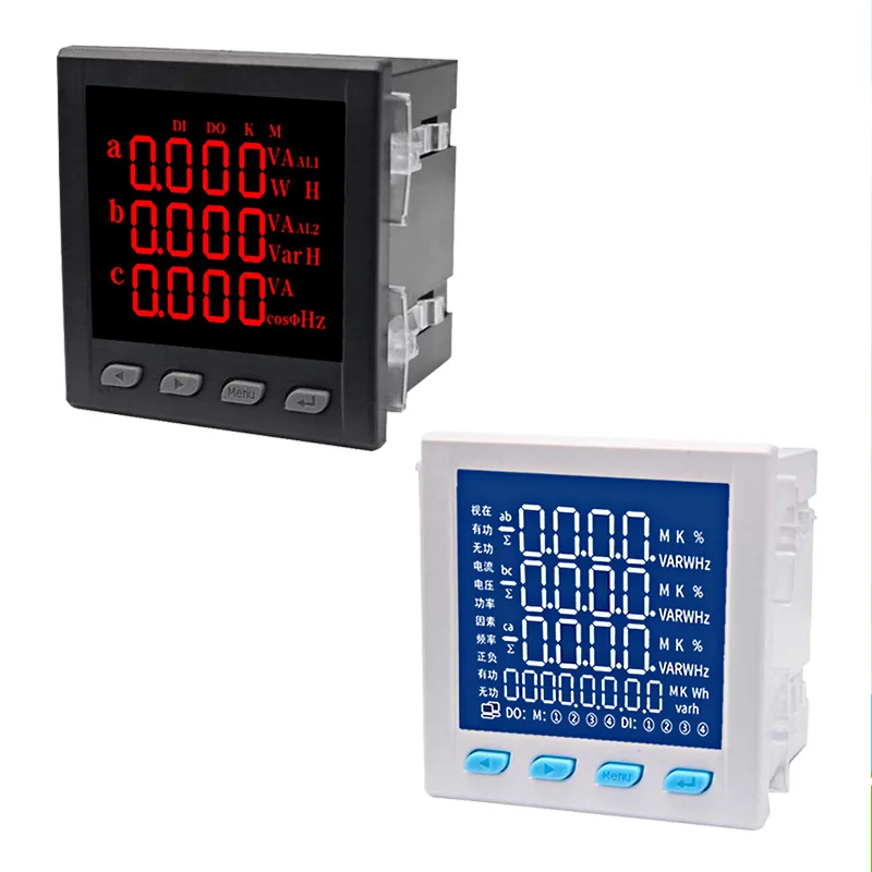مقياس الطاقة الذكي ثلاثي الأطوار مع شاشة عرض رقمية ، مقياس طاقة LCD متعدد الوظائف ، تردد 485