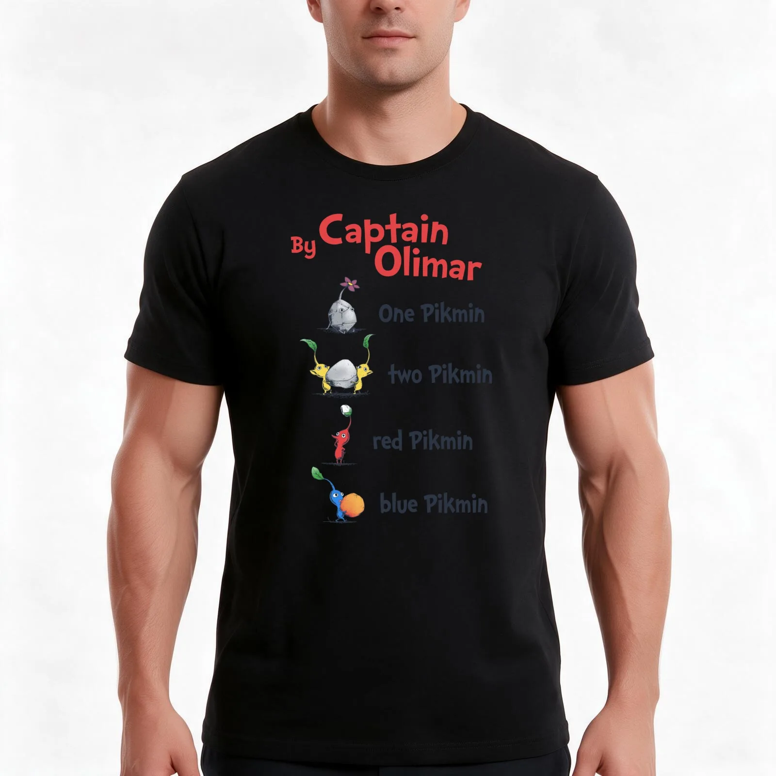 Pikmin Seuss T-Shirt, Summer Casual Cotton Tee, Oversized Streetwear Tops, Vintage Graphic Print, Loose Fit Short Sleeve
