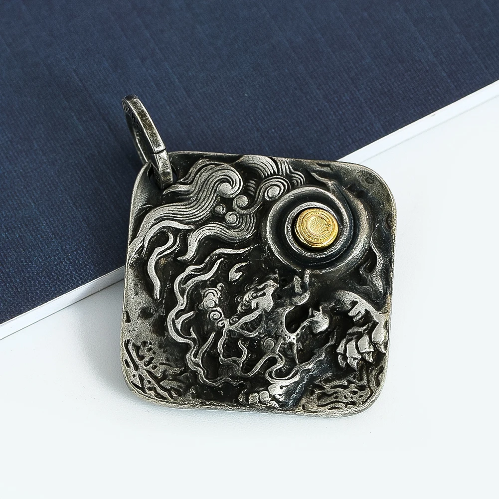 Metal Auspicious Cloud Dragon Pendant for Jewelry Making Necklace Bracelet Accessories Amulet for Daily Progress and Wealth