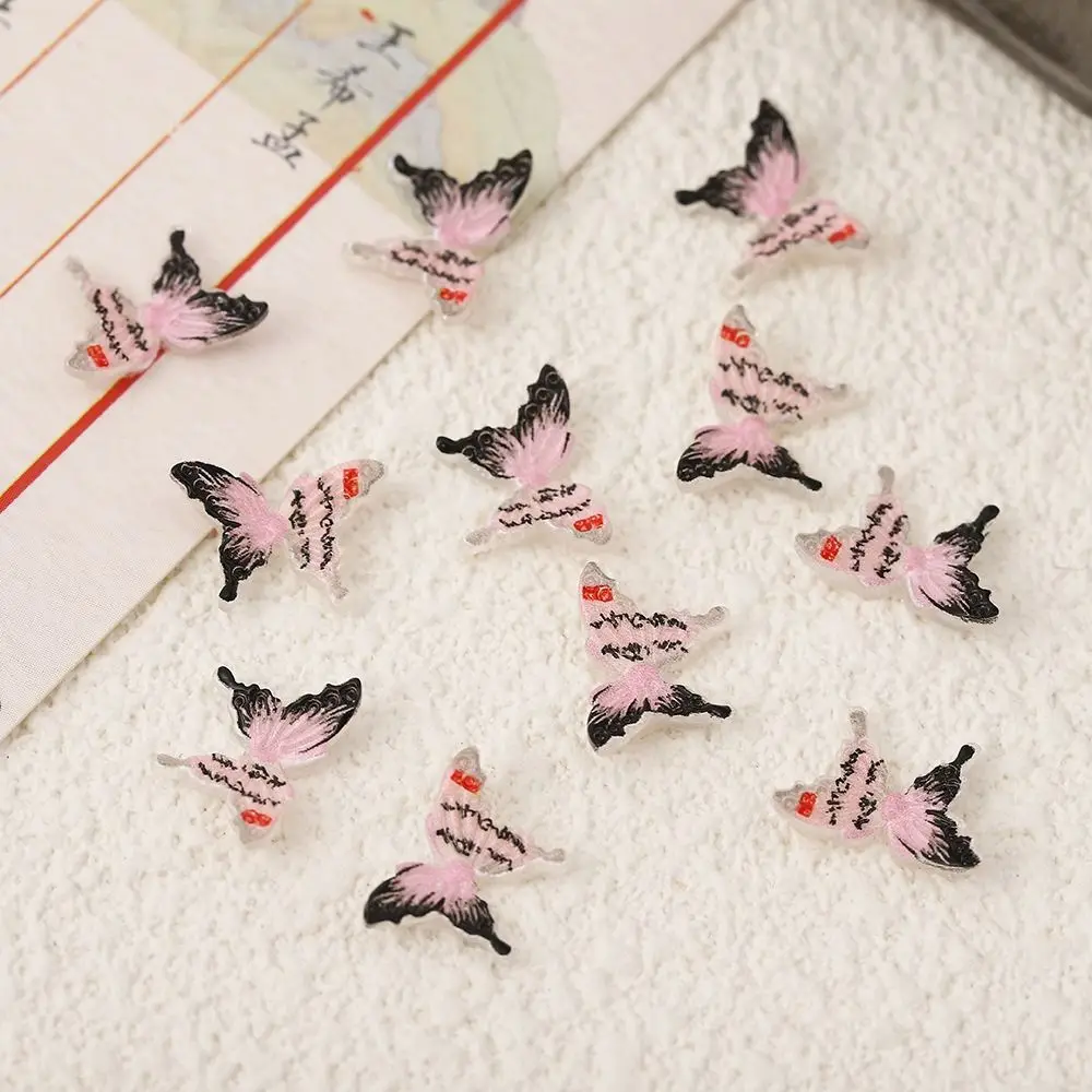 50 Pcs/bag New Chinese Style Butterfly Nail Art Accessories Resin Glow-In-Dark Nail Art Ornament Penmanship 3D Nail Decoration