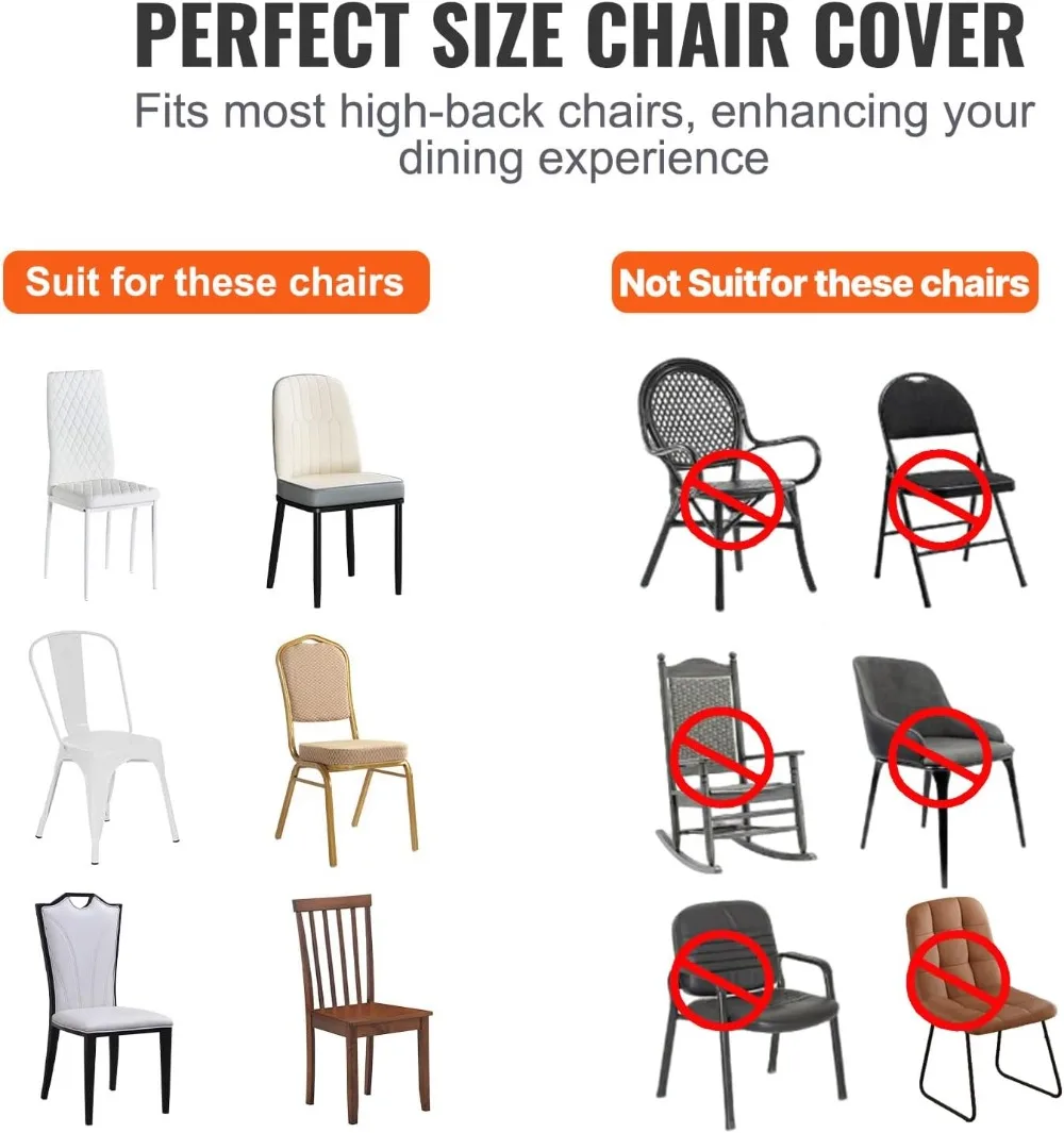 SucceBuy 50 قطعة غطاء كرسي سباندكس لحفل الزفاف العالمي المجهزة غطاء كرسي للإزالة قابل للغسل أغطية واقية