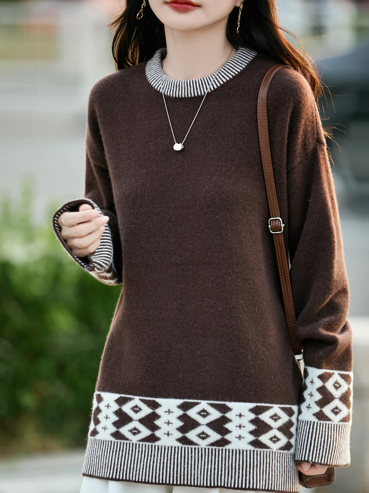 Модный женский роскошный пуловер из 100% мериносовой шерсти, цветная вязаная широкая осенне-зимняя одежда, приятная для кожи, теплая, мягкая