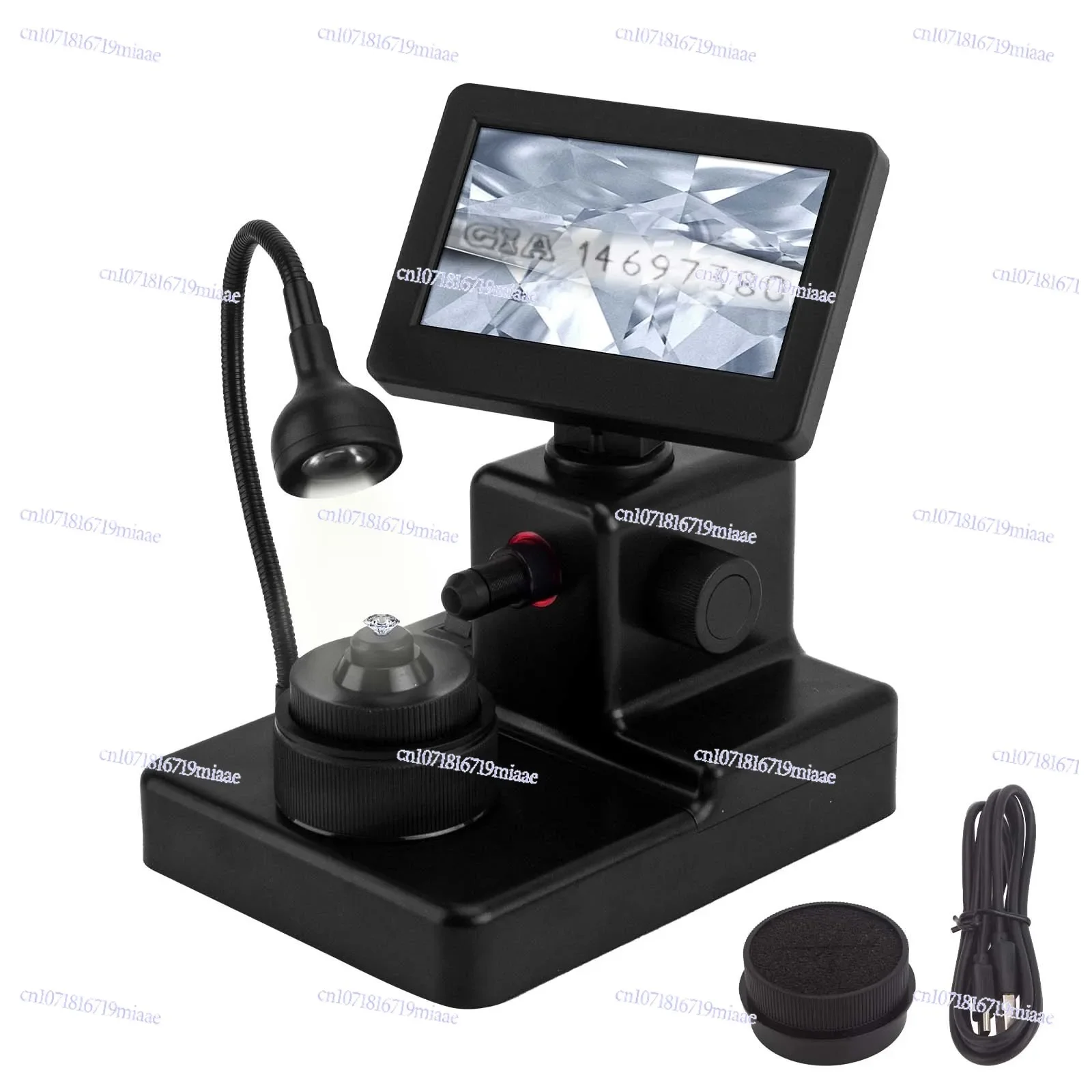 Professional 50X-1000X Electronic Digital Diamond Belt Code Viewer Waist Mirror 4.3 Screen Light Emitting Diode Jewelry