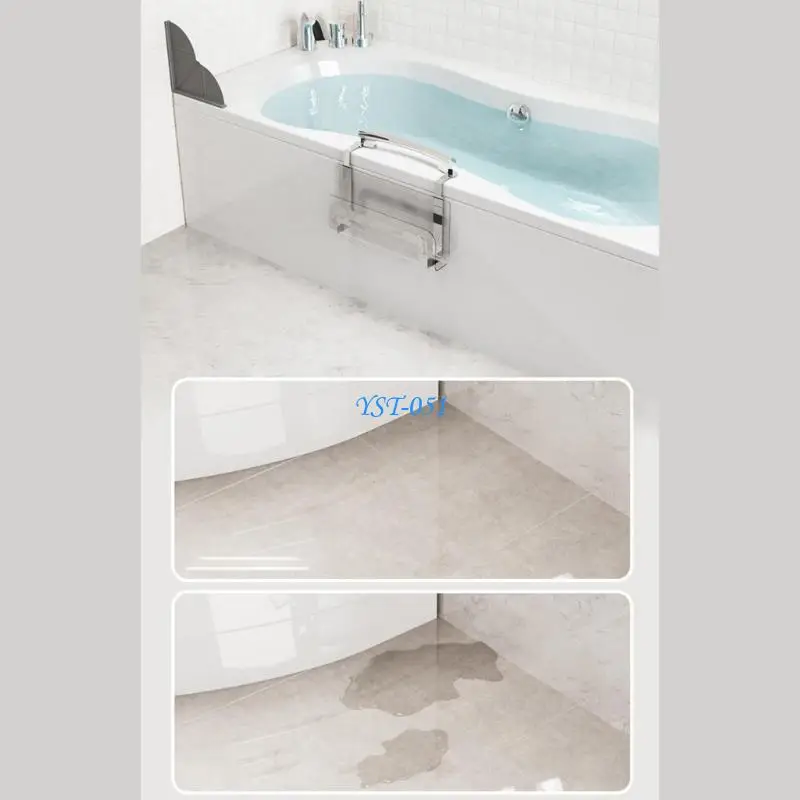 

E15A Bathtubs Splashing Guard Clear Shower Splashes Protectors For Shower Tub And Basins With Adhesive Backing Easyly Mount