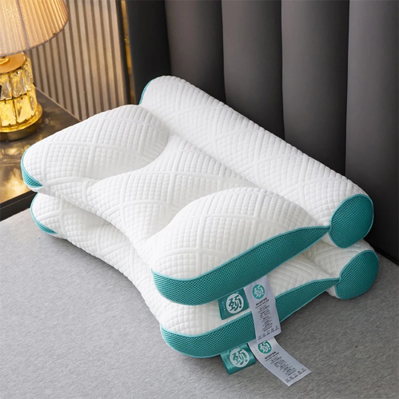 3D Neck Pillow Orthopedic To Avoid Snoring Protect The Neck High Elastic Soft Porosity Washable Pillows Bedding For Hotel Home