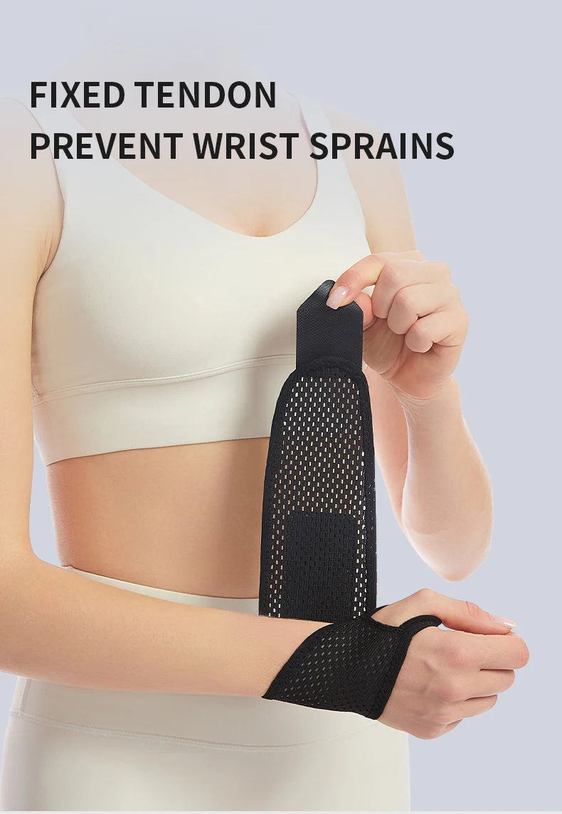 1pc Einstellbare Handgelenk Strap Sport Handgelenk Unterstützung Klammer Schwarz Gewichtheben Armband Für Männer & Frauen Badminton Tennis Gym – Detail 4