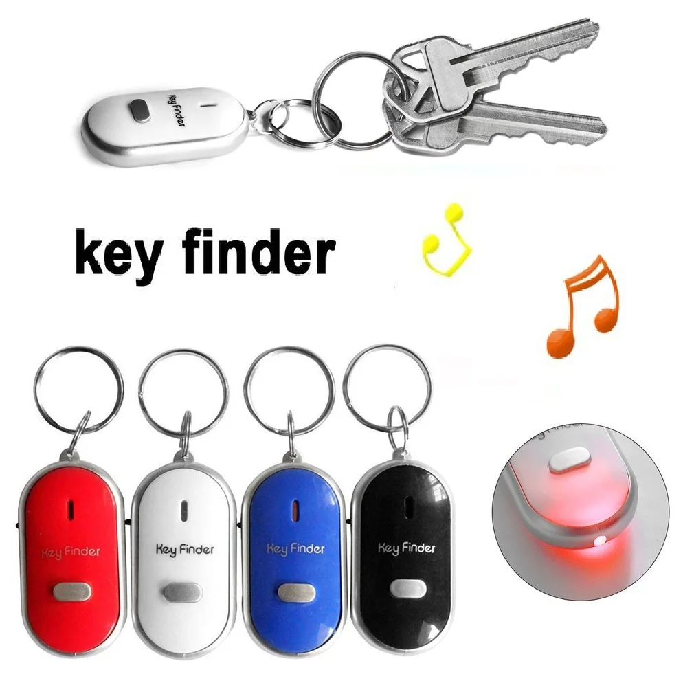 Mini LED Whistle Anti Lost Key Finder Alarm Wallet Pet Tracker Smart Flashing Beeping Remote Locator Keychain Tracer Key Finder