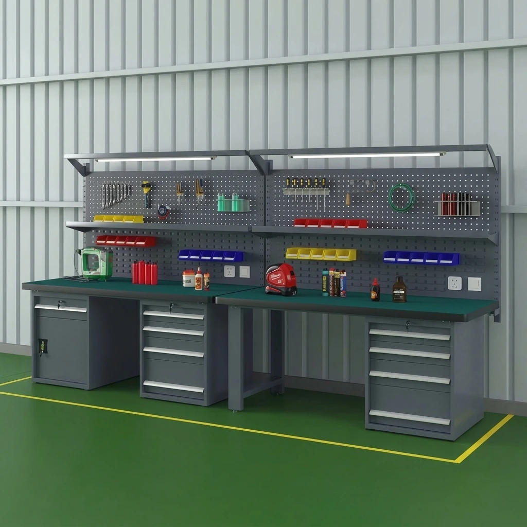 Heavy-duty Anti-static Workbench in the Laboratory Workshop