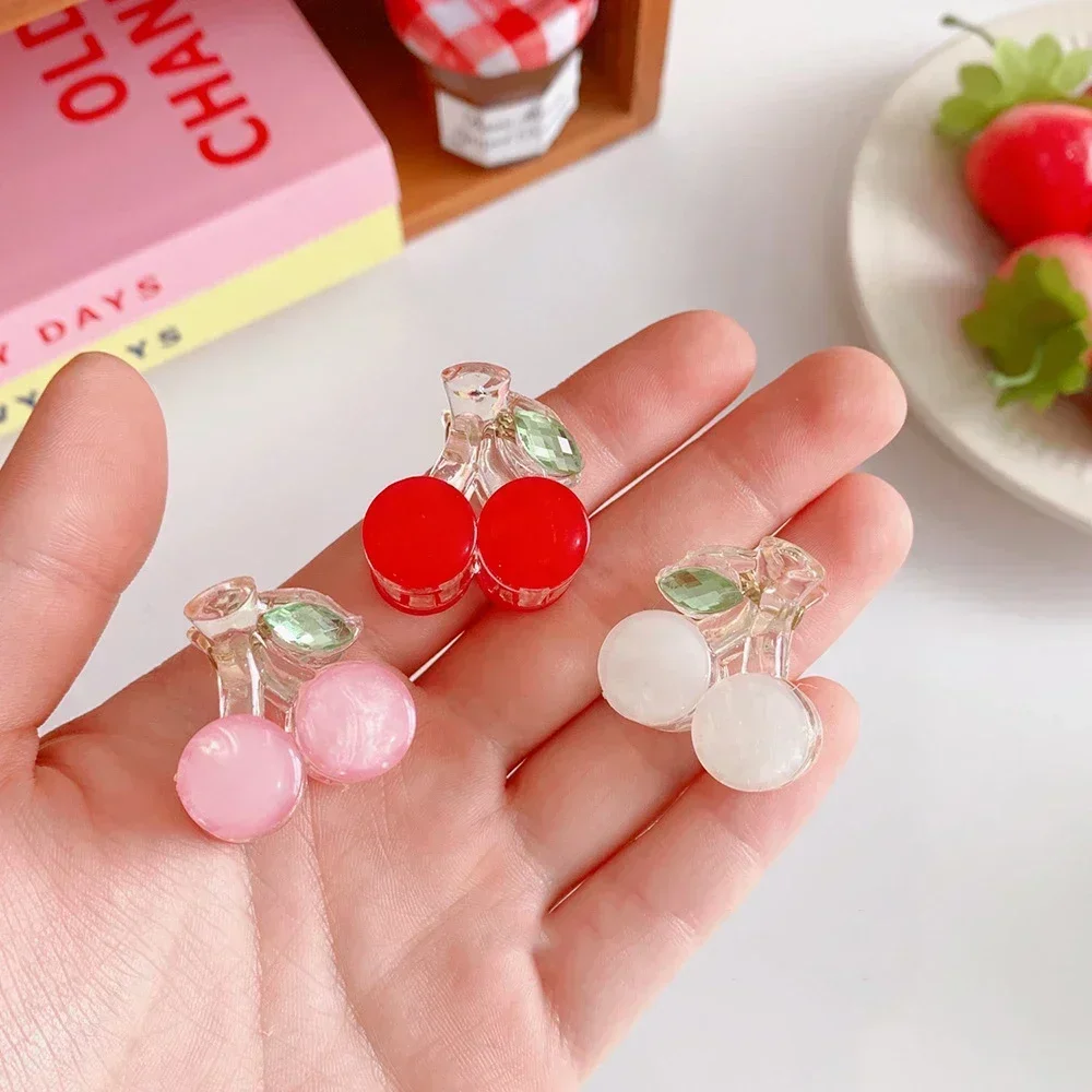 Kawaii Cherry Hair Clip para Mulheres, Claw Clamp para Meninas, Kids Hairpin, Crab Headband, Acessórios para Cabelo, Presente, Headwear, 2 Pcs