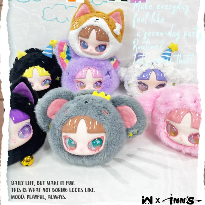 Nuova borsa con cerniera INN Serie Seven Day Party Scatola cieca in vinile Ornamento da collezione Bambino Giocattoli alla moda Compleanno Natale Ragazza Regalo