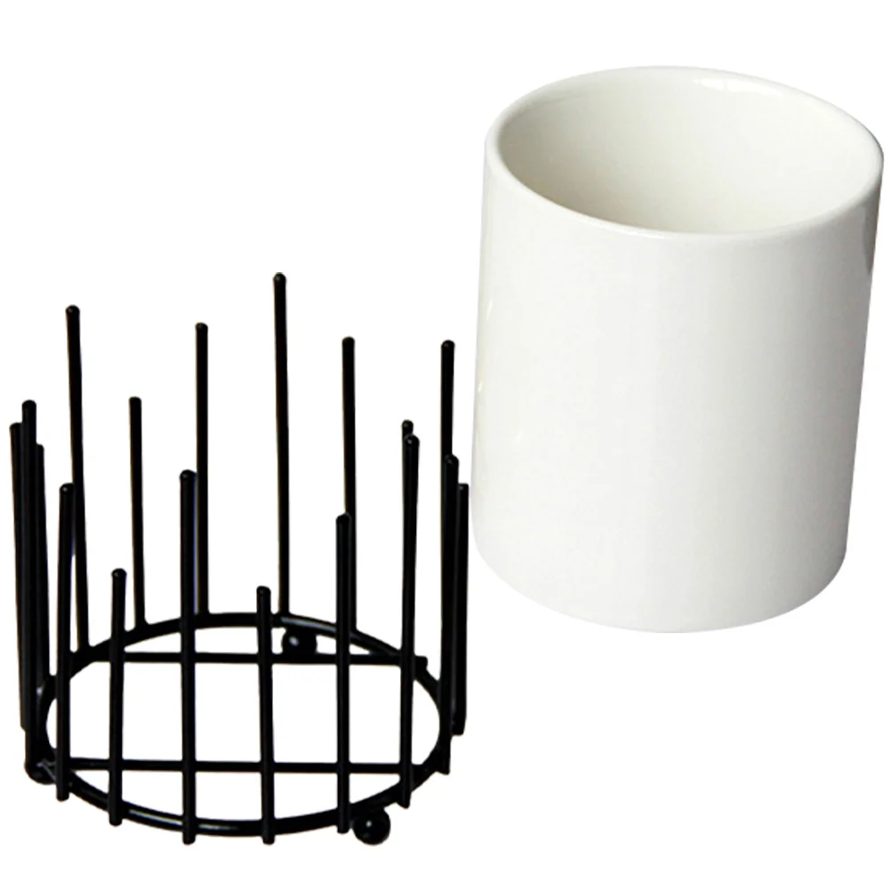 

Ceramic Chopstick Holder Spoon Storage Kitchen Utensil Organizer Cutlery Stand for Tableware Makeup Brushes and Small Plants