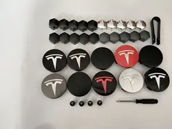 26PCS 30pcs 56mm 57MM For Tesla Model 3 ModelY Juniper Car Wheel Center Caps Rims Hub Cover Logo  Hubcaps Auto Accessories