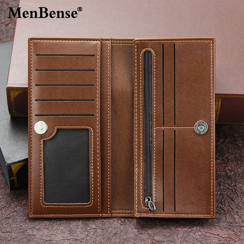 Men's Wallet Long Fashion Multiple Card Slots Men's Wallet Slim Long Thin Mens Luxury Wallet Designer Wallet Men with Coins Bag image 4