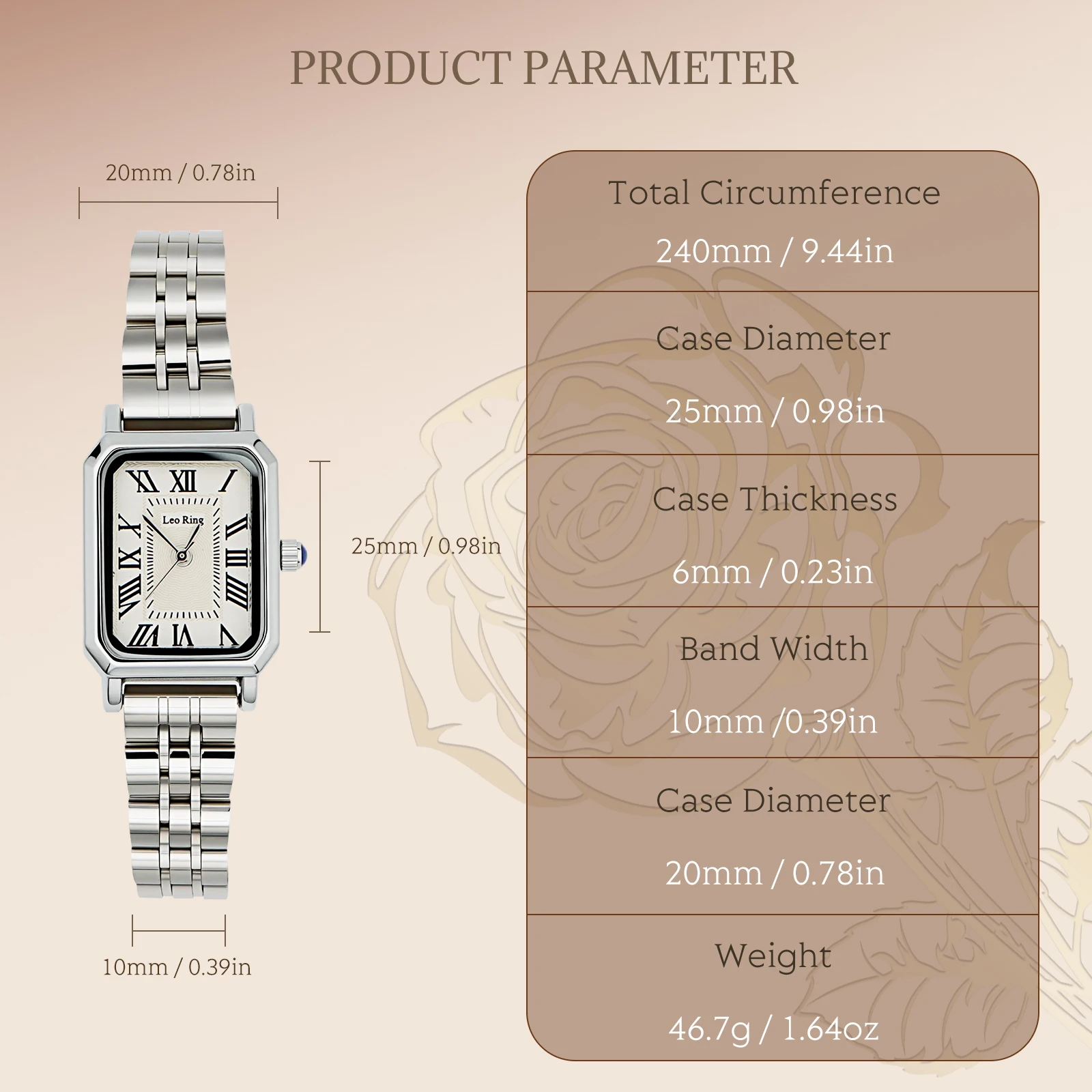 Luxury women's quartz watch with stainless steel strap, casual and stylish, a light luxury gift, includes watch adjustment tools
