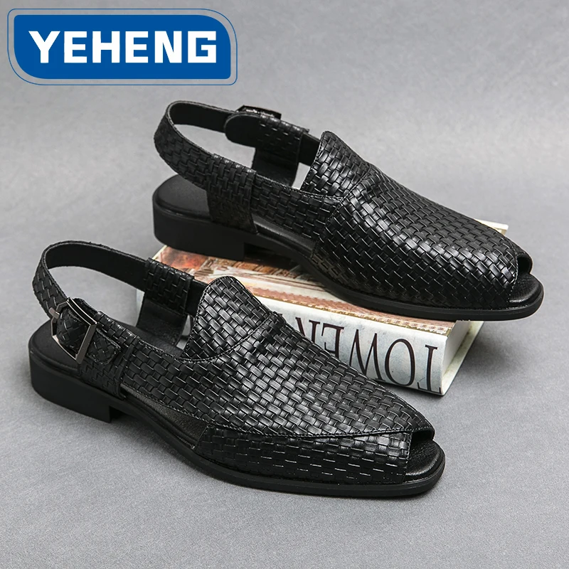 

Классические мужские сандалии в арабском стиле, летние кожаные туфли без шнуровки, повседневные модельные туфли для деловых вечеринок, мужская модная обувь на плоской подошве