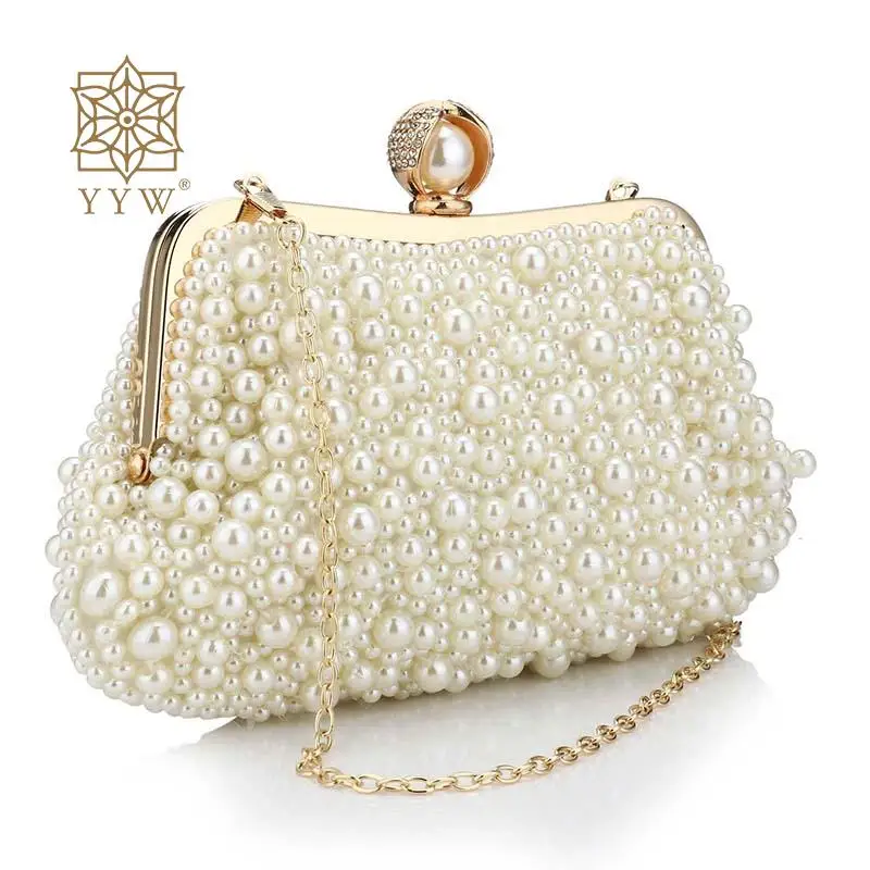 elegante clutch perola para mulheres bolsas de noite bolsa de diamante bolsas de mensageiro perola branca ombro de corrente festa de casamento 01